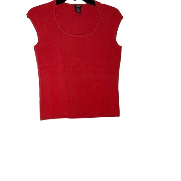 𝅺SANDRA orange sleeveless top with Silk blend fabrics. Size M - Picture 1 of 4